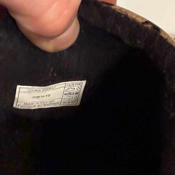 Crocs Fleece Lined Leopard Animal Print Clogs Unisex Size Men 8 /Women 10 - Picture 7 of 7